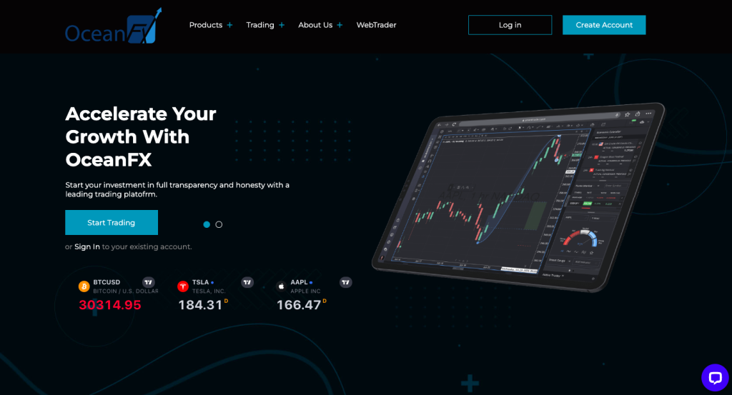 OceanFX trading platform